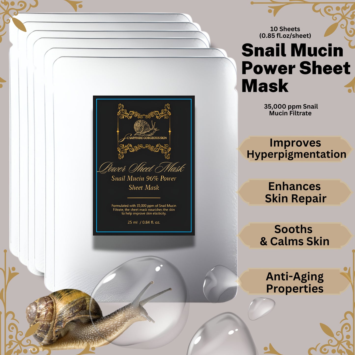 Snail Mucin Renewal Elixir Mask [Qty 10]
